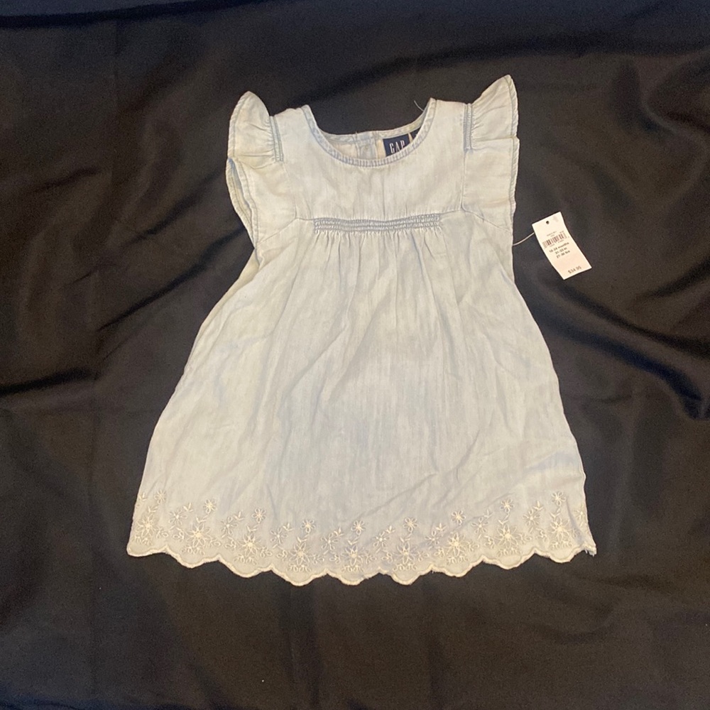NWT Baby Gap 18 24 months girls light denim dress